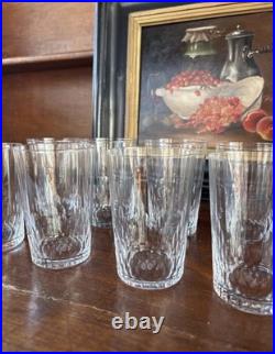 8 verres gobelets Baccarat Richelieu Champigny cristal signé France vintage