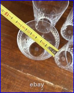 8 verres gobelets Baccarat Richelieu Champigny cristal signé France vintage
