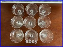 9 COUPES A CHAMPAGNE EN CRISTAL, modèle RICHELIEU-CHAMPIGNY (H 10 cm) BACCARAT