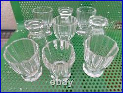 9 Verre En Cristal De Baccarat Art Deco Parfait Etat Etat Neuf