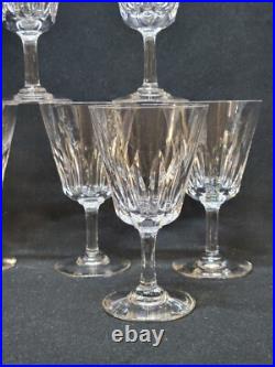 9 Verres A Vin Blanc Baccarat Modèle Côte D'Azur Hauteur 12,6 Cm Signés