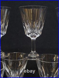 9 Verres A Vin Blanc Baccarat Modèle Côte D'Azur Hauteur 12,6 Cm Signés