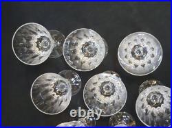9 Verres A Vin Blanc Baccarat Modèle Côte D'Azur Hauteur 12,6 Cm Signés