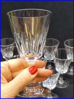 9 Verres A Vin Blanc Baccarat Modèle Côte D'Azur Hauteur 12,6 Cm Signés