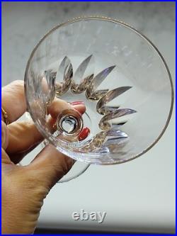 9 Verres A Vin Blanc Baccarat Modèle Côte D'Azur Hauteur 12,6 Cm Signés