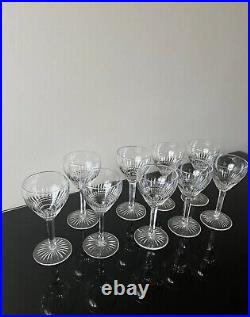 9 Verres A Vin Blanc En Cristal Saint Louis Modèle Calibri Non Baccarat