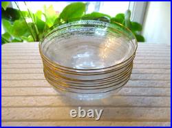 9 coupelles à glace cristal de Baccarat gravées à buvants dorés Catalogue 1916