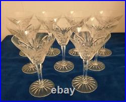 9 coupes à champagne en cristal taillé, cristal de Lorraine (Baccarat)