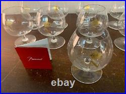 9 verres à Cognac Napoléon or en cristal de Baccarat (prix à la pièce)