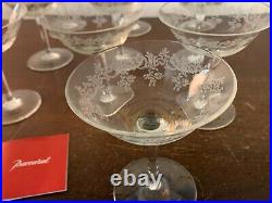 9 verres à champagne variante modèle Sévigné cristal Baccarat (prix à la pièce)