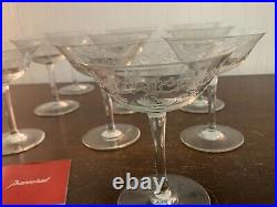 9 verres à champagne variante modèle Sévigné cristal Baccarat (prix à la pièce)