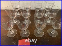 9 verres à eau modèle jeux d'orgue en cristal de Baccarat (prix à la pièce)