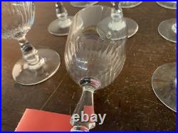 9 verres à eau modèle jeux d'orgue en cristal de Baccarat (prix à la pièce)