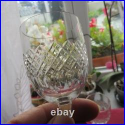 9 verres a porto en cristal de Baccarat taille diamant et biseaux signé