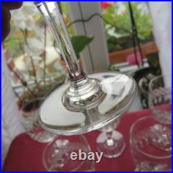 9 verres a porto en cristal de Baccarat taille diamant et biseaux signé
