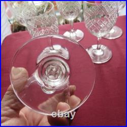 9 verres a porto en cristal de Baccarat taille diamant et biseaux signé