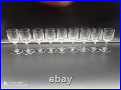 9 verres à vin blanc en cristal de BACCARAT modèle Nancy, 12,7 cm