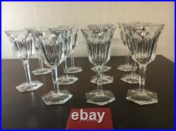 9 verres à vin rouge modèle Malmaison en cristal de Baccarat (prix à la pièce)