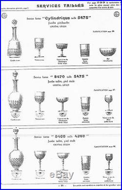 Ancien 6 Verres A Eau Cristal Taille Baccarat Diamants Et Biseaux Catalogue 1916