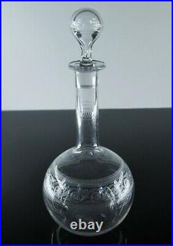 Ancien Carafe A Vin Cristal Grave Degage L'acide Modele Athenienne Baccarat 1916