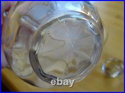 Ancien Service A Liqueur Cristal Style Baccarat Modele Decor Florale A L'or Fin