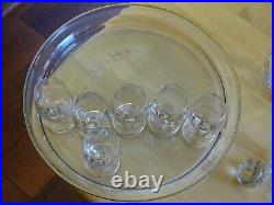 Ancien Service A Liqueur Cristal Style Baccarat Modele Decor Florale A L'or Fin