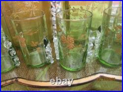 Ancien Service A Liqueur Emaille 13 Pieces Boheme, Baccarat