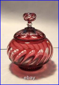 Ancien Service de nuit égoïste cristal taillé rouge Baccarat Saint Louis