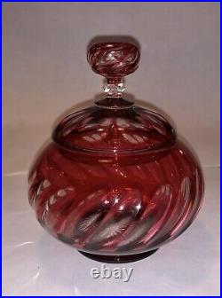 Ancien Service de nuit égoïste cristal taillé rouge Baccarat Saint Louis