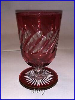 Ancien Service de nuit égoïste cristal taillé rouge Baccarat Saint Louis