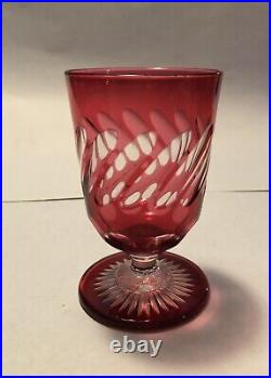 Ancien Service de nuit égoïste cristal taillé rouge Baccarat Saint Louis