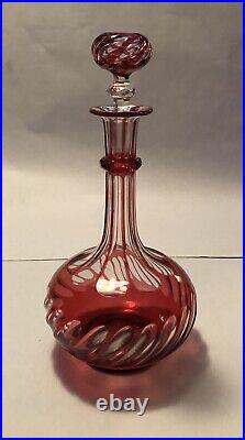 Ancien Service de nuit égoïste cristal taillé rouge Baccarat Saint Louis