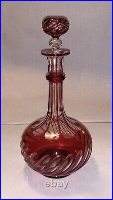 Ancien Service de nuit égoïste cristal taillé rouge Baccarat Saint Louis