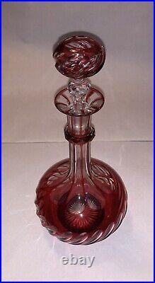 Ancien Service de nuit égoïste cristal taillé rouge Baccarat Saint Louis