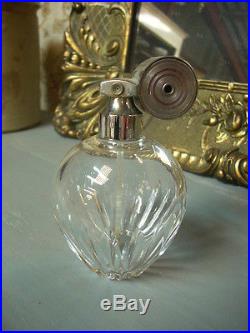 Ancien Vaporisateur / Flacon Parfum En Cristal De Baccarat Signe Marcel Franck