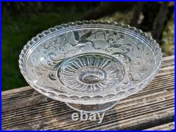 Ancien compotier Cristal BACCARAT décor d'oiseaux lyre et d'arabesques
