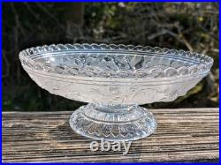 Ancien compotier Cristal BACCARAT décor d'oiseaux lyre et d'arabesques