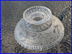 Ancien compotier Cristal BACCARAT décor d'oiseaux lyre et d'arabesques