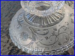 Ancien compotier Cristal BACCARAT décor d'oiseaux lyre et d'arabesques