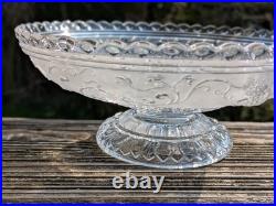 Ancien compotier Cristal BACCARAT décor d'oiseaux lyre et d'arabesques