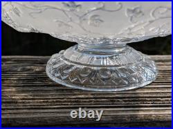 Ancien compotier Cristal BACCARAT décor d'oiseaux lyre et d'arabesques