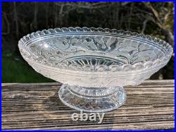 Ancien compotier Cristal BACCARAT décor d'oiseaux lyre et d'arabesques