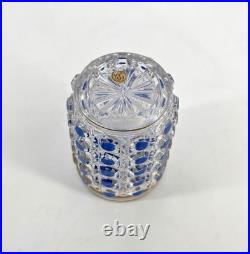 Ancien gobelet signé BACCARAT cristal émaillé BLEU modèle DIAMANTS PIERRERIES
