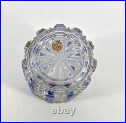 Ancien gobelet signé BACCARAT cristal émaillé BLEU modèle DIAMANTS PIERRERIES