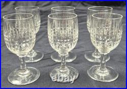 Ancien lot de 6 verres à liqueurs en cristal de baccarat modèle Nancy 8 cm