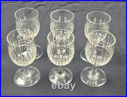 Ancien lot de 6 verres à liqueurs en cristal de baccarat modèle Nancy 8 cm