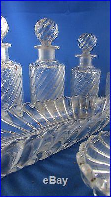 Ancien nécessaire toilette parfum flacon cristal de baccarat epoque XIXe