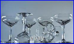 Ancienne 6 Coupes A Champagne Cotes Large Cristal Modele Genova Baccarat Signe