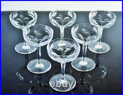Ancienne 6 Coupes A Champagne Cotes Large Cristal Modele Genova Baccarat Signe