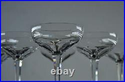 Ancienne 6 Coupes A Champagne Cotes Large Cristal Modele Genova Baccarat Signe